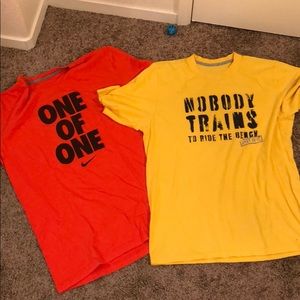 2 Nike Large dri fit shirts